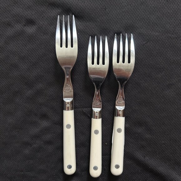 WF Washington Forge Mardi Gras Stainless Off White Plastic Handle flatware 6 pcs - Picture 9 of 13
